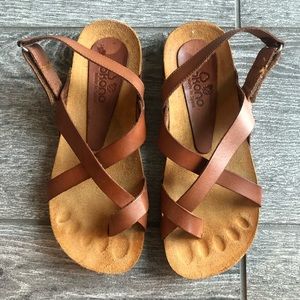 Yokono Brown Leather Sandals Size 6.5 Ibiza Spain